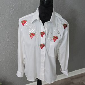 Chic White Shirt with Studded Cuffs